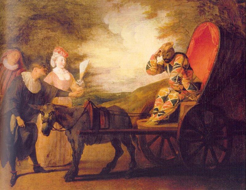 WATTEAU, Antoine Harlequin, Emperor on the Moon China oil painting art